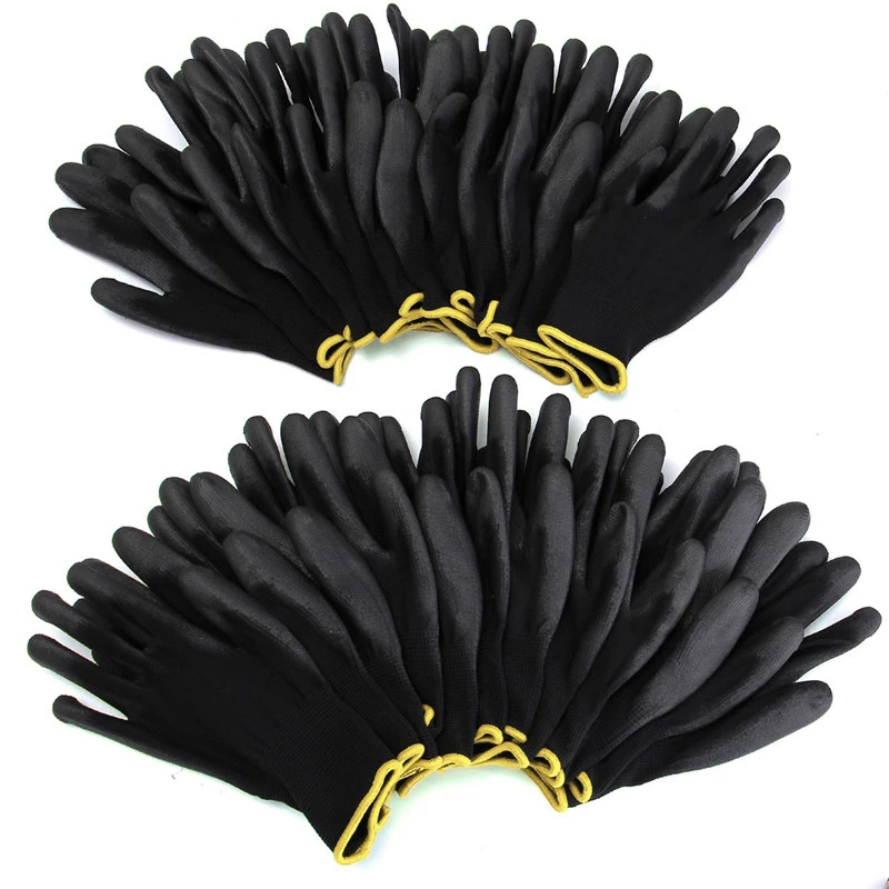 Garden Gloves Thorn Proof - 10 Pairs Polyester Nylon PU Coating