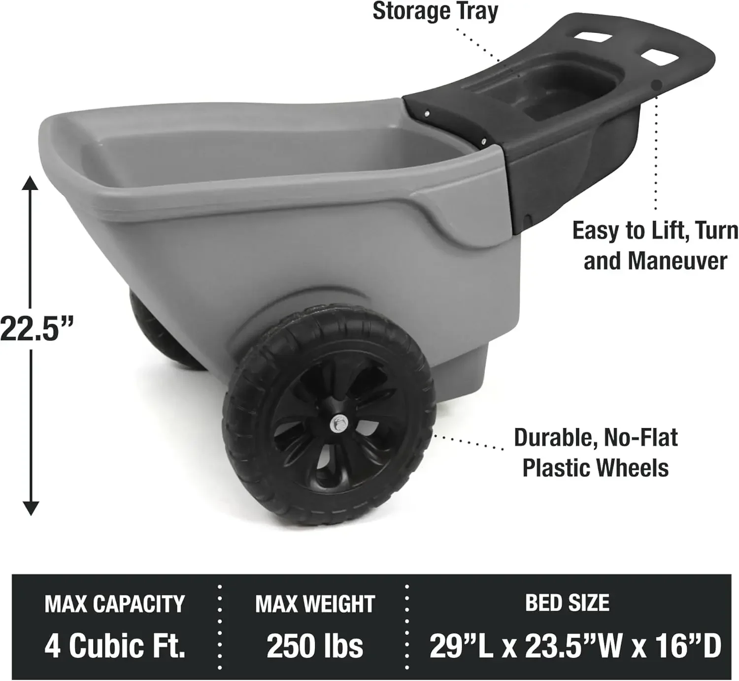 Easy Haul Durable Wheelbarrow  - огляд і ціна Gardening Tools Made In Usa