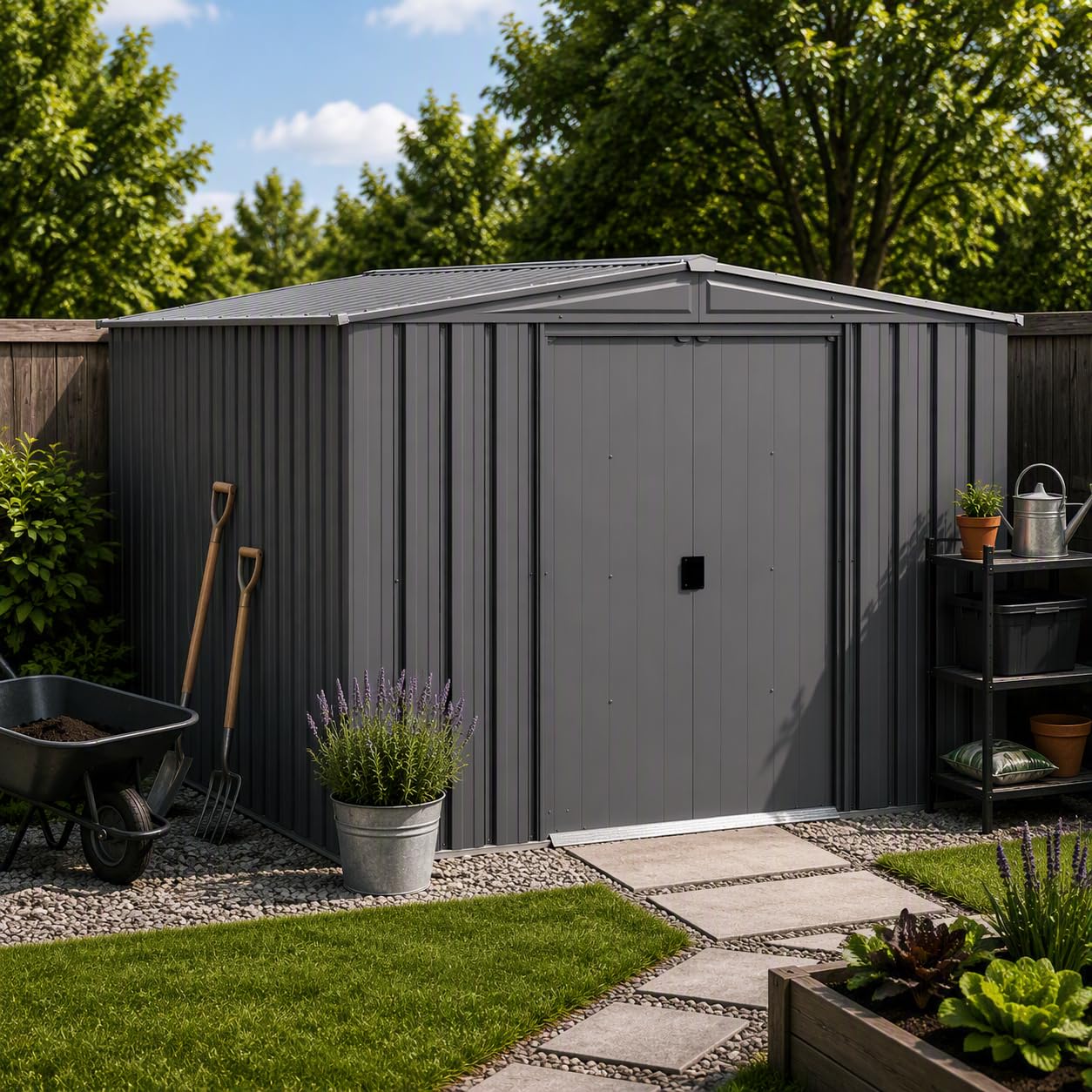 Steel Storage Shed Weatherproo - огляд і ціна Gardening Tools And Equipment