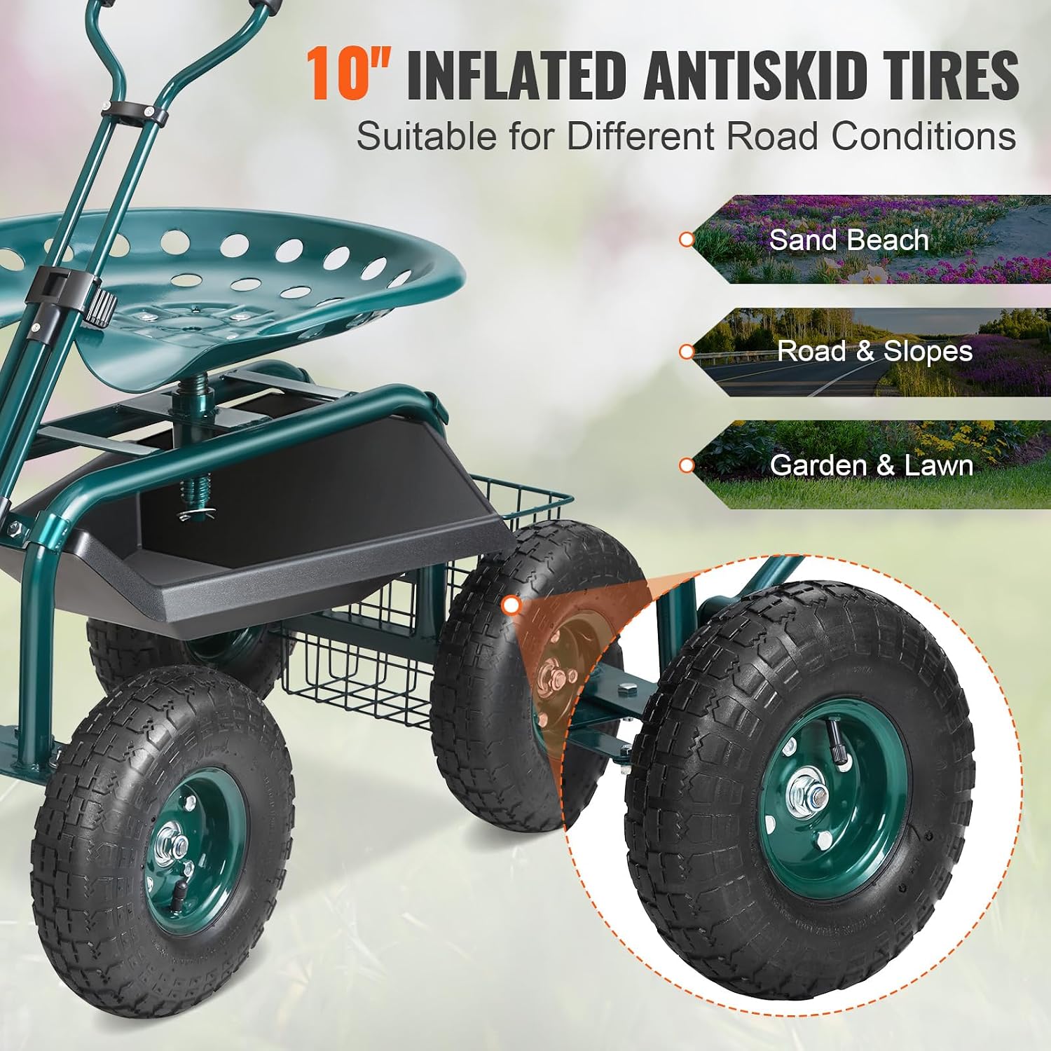 Garden Cart Rolling Workseat w - огляд і ціна Gardening Tools And Uses